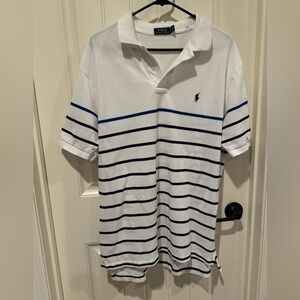 Ralph Lauren navy and white striped polo